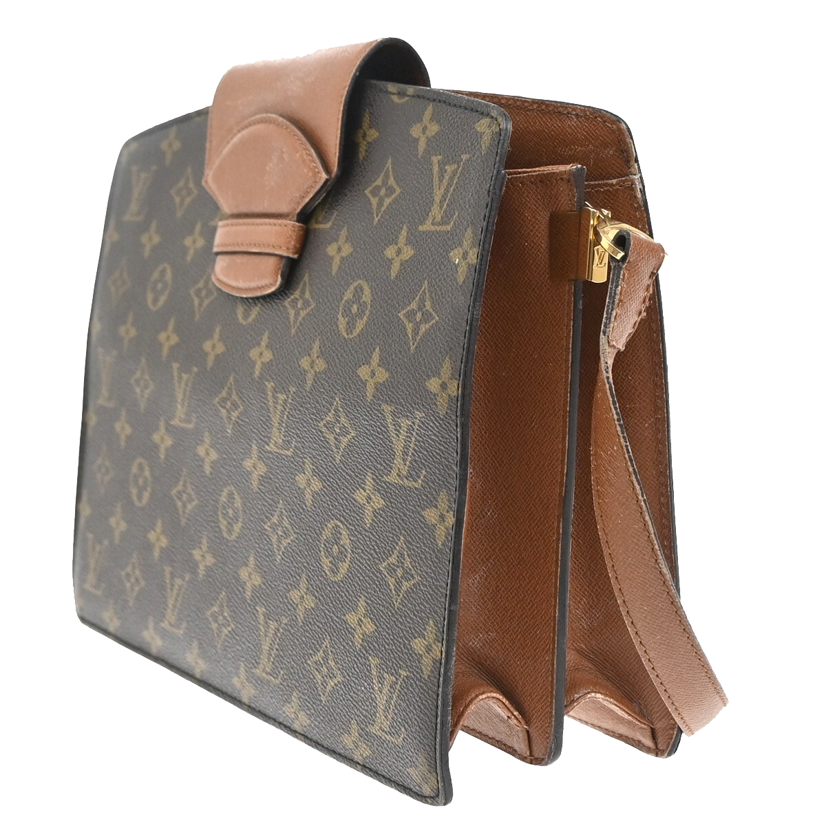 LOUIS VUITTON Courcelles Shoulder Bag Monogram Leather Brown M51375 86YH461