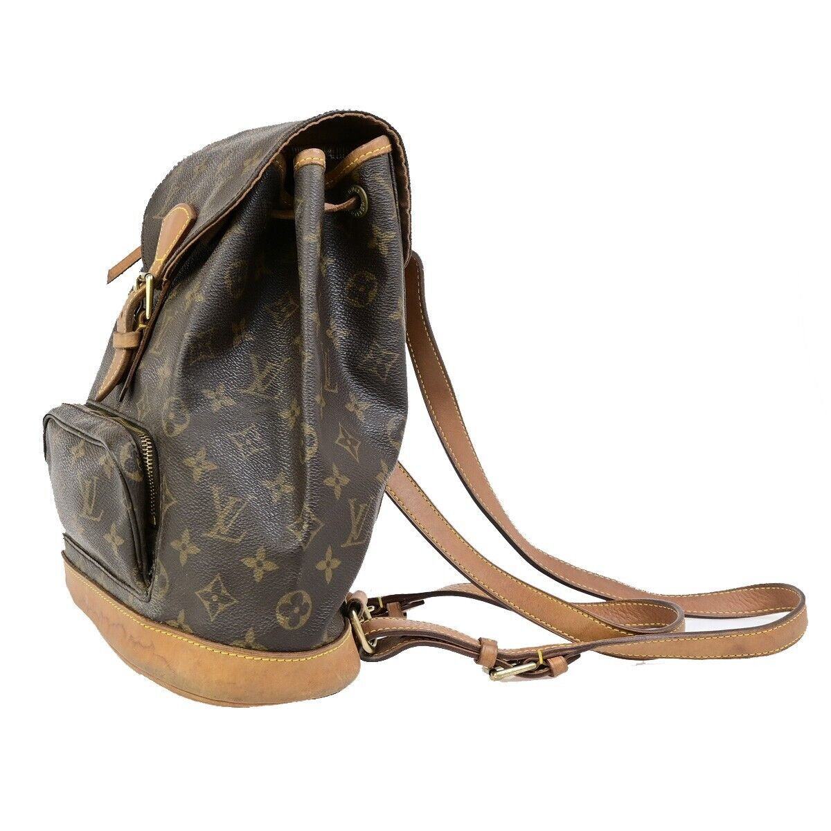 LOUIS VUITTON Montsouris MM Backpack Bag Monogram Leather Brown M51136 73ED058