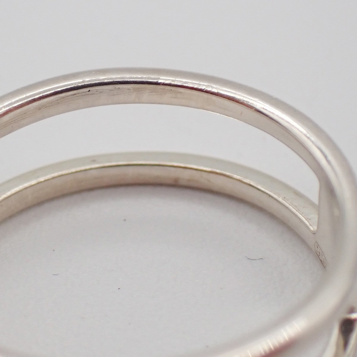 GUCCI Interlocking G Logo Ring Silver 925 Size JP14 US7 Italy Accessory 60KC874