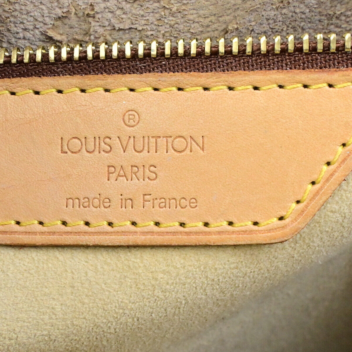 LOUIS VUITTON Logo Luco Shoulder Tote Bag Monogram Leather Brown M51155 62SJ549