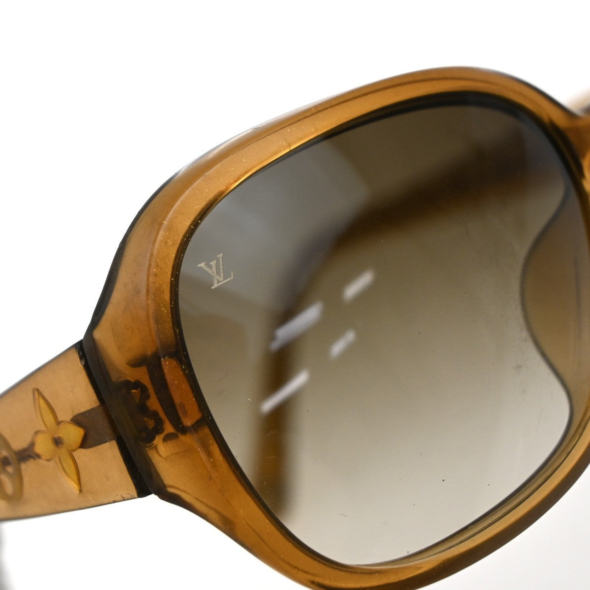 LOUIS VUITTON Glitter Sunglasses Eye Wear Plastic Brown Gold Z0460E 67EG271