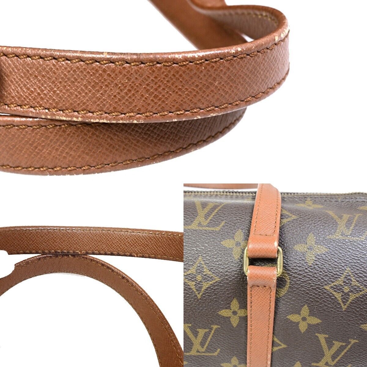 LOUIS VUITTON Logo PAPILLON 30 Hand Bag Monogram Leather Brown M51365 32SJ093