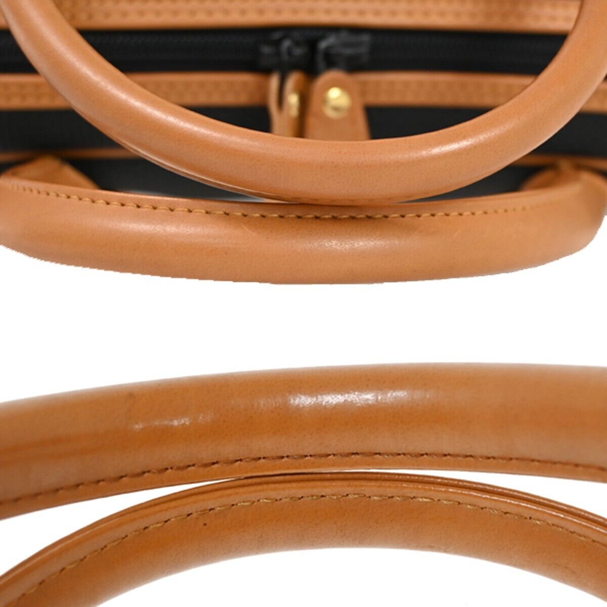 YVES SAINT LAURENT YSL Tote Hand Bag Leather PVC Black Beige Gold  63SH216