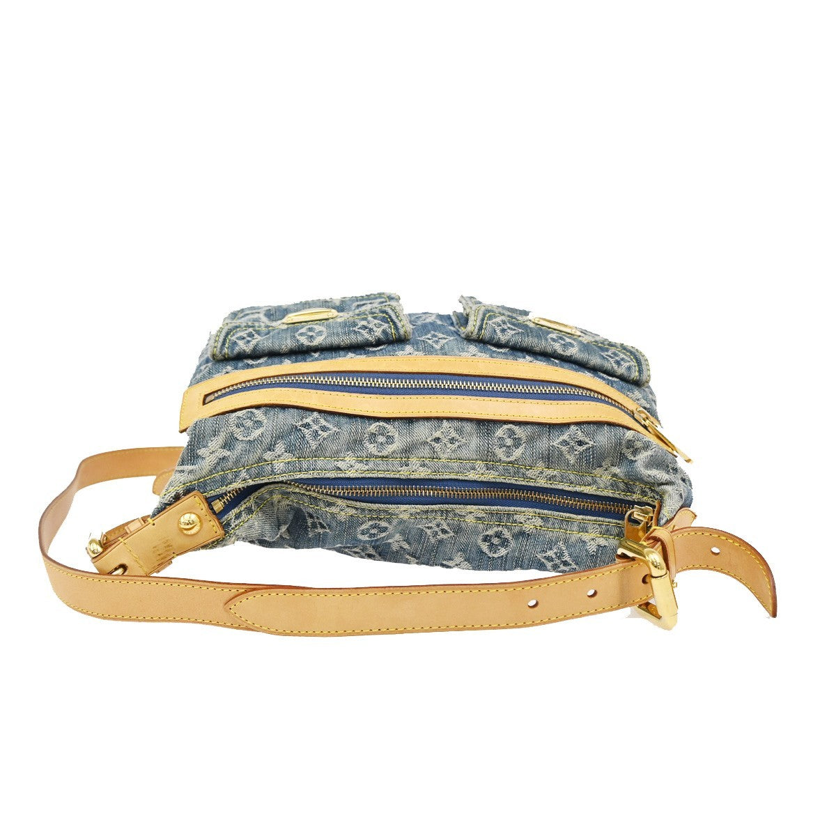LOUIS VUITTON Buggy PM Shoulder Bag Monogram Denim Leather Blue M95049 49KB529