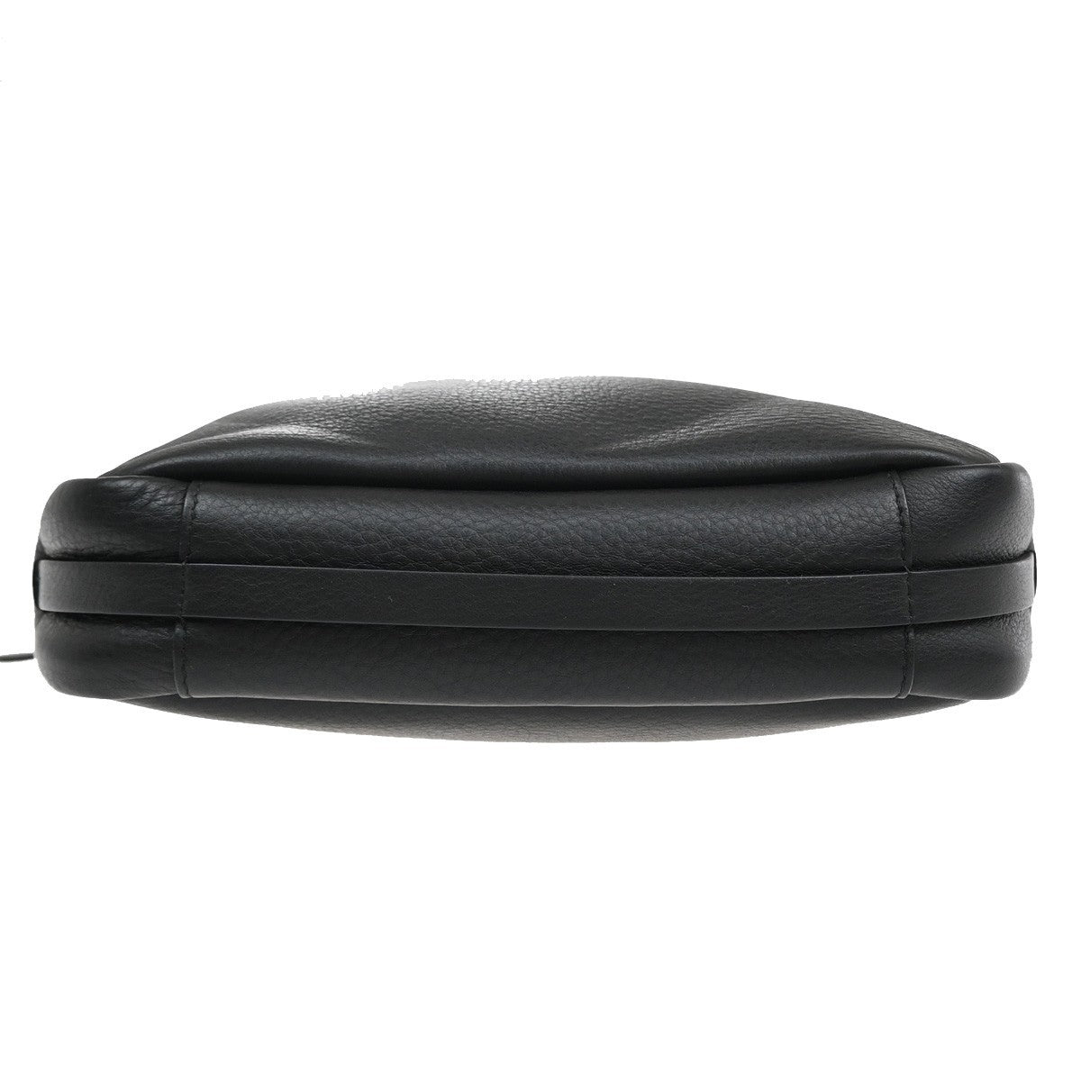 BALENCIAGA Logo Mini Shoulder Bag Hand Bag Leather Black Italy 77RF487