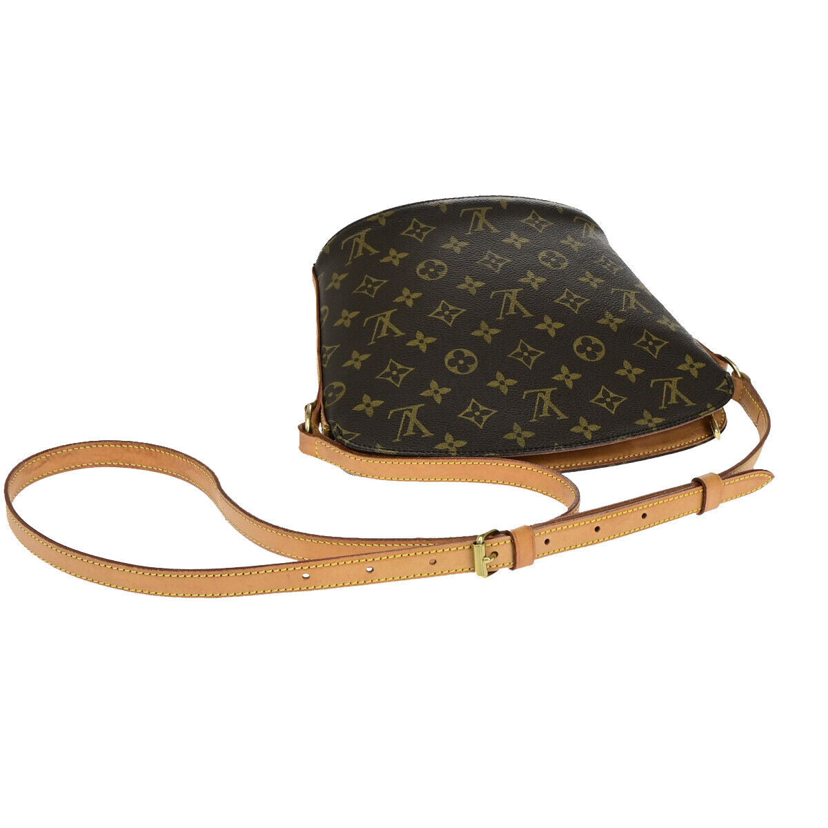 LOUIS VUITTON Logo Drouot Shoulder Bag Monogram Leather Brown M51290 73YF424