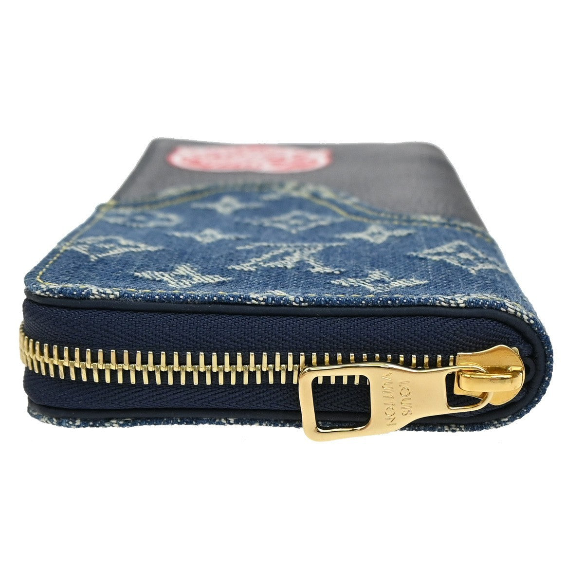 LOUIS VUITTON NIGO Zippy Wallet Vertical Monogram Denim Blue M81107 46RL483