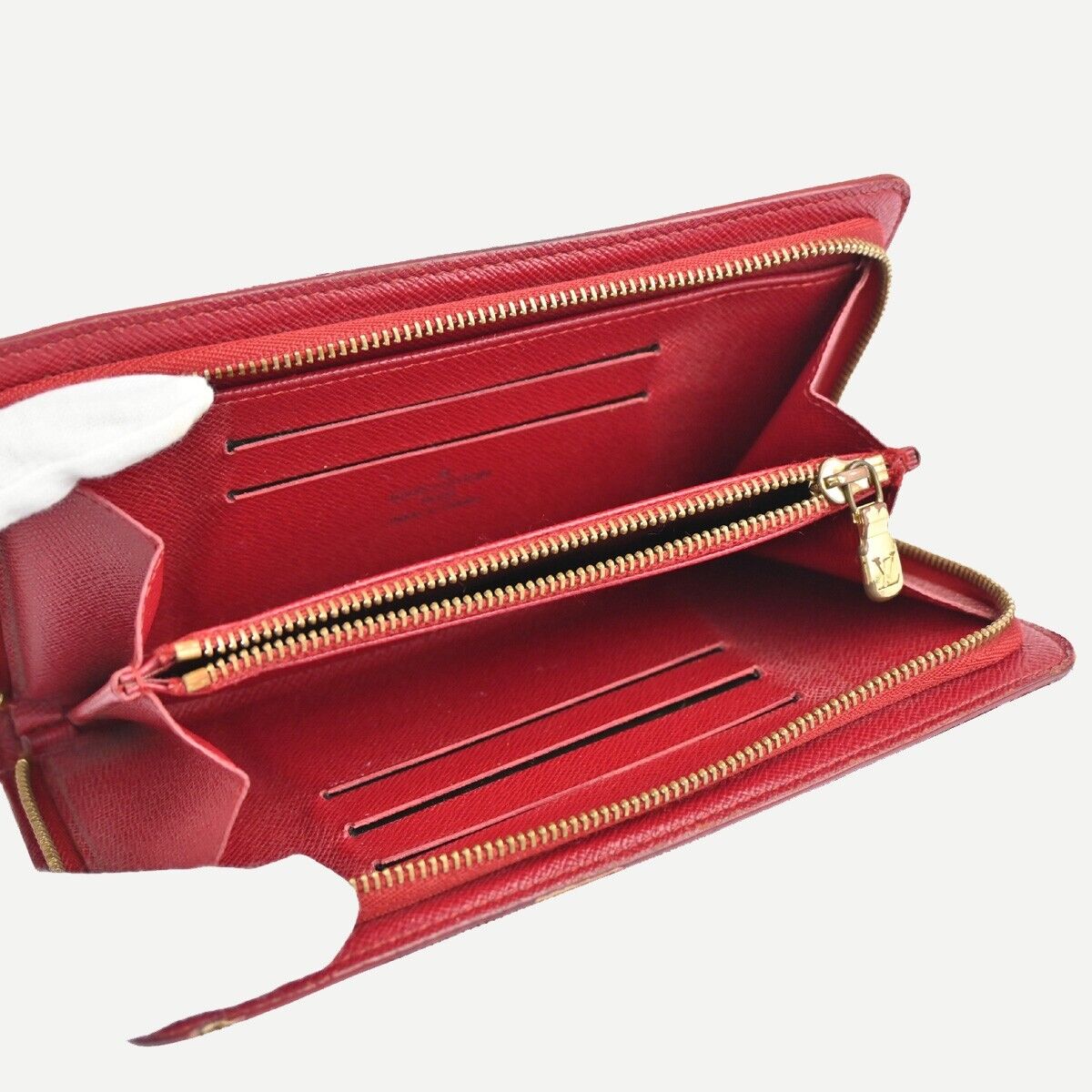 LOUIS VUITTON LV Zippy Long Wallet Purse Monogram Cherry Brown M95006 35FA453