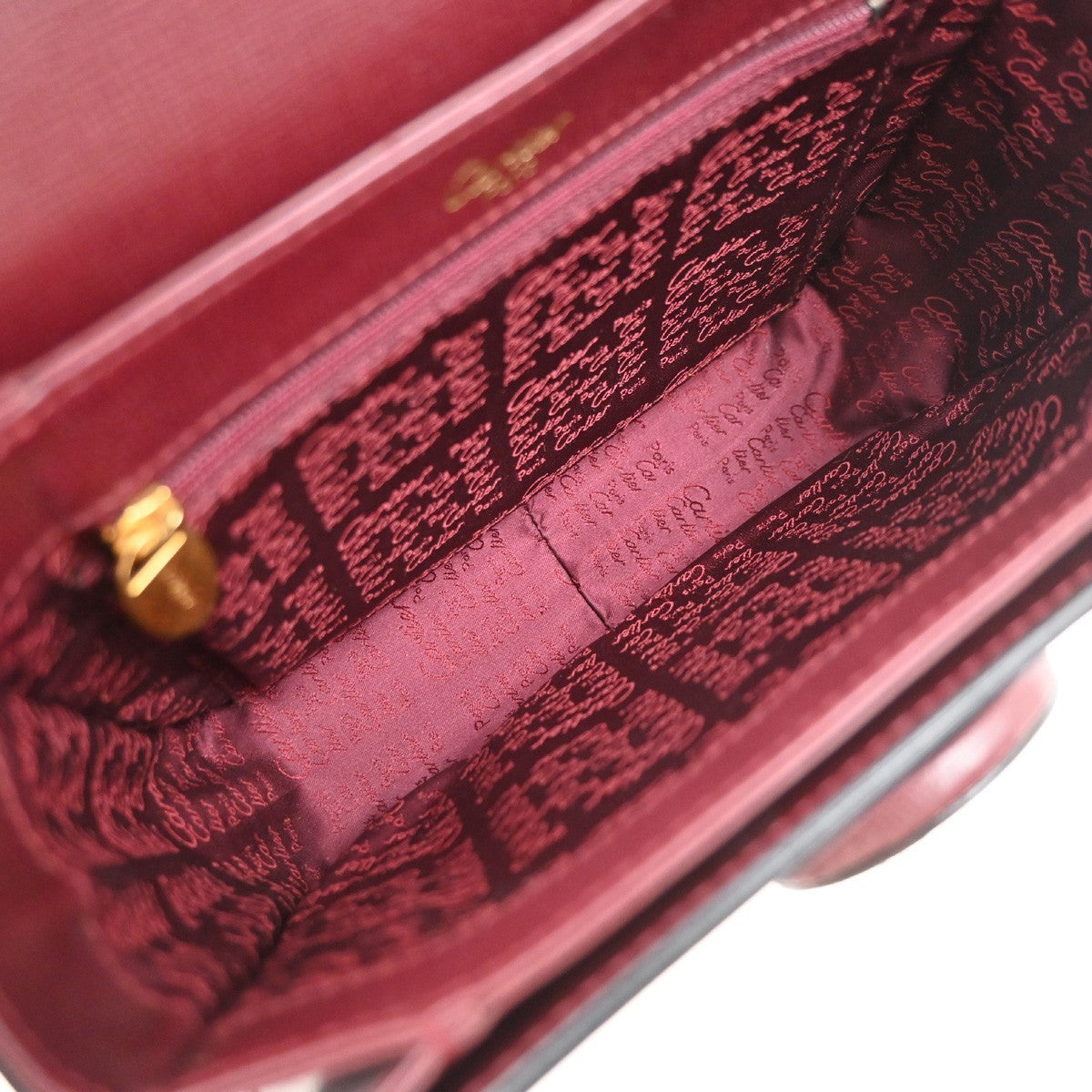 MUST DE CARTIER 2C Logo Shoulder Bag Leather Bordeaux Red GHW Italy 34EG398