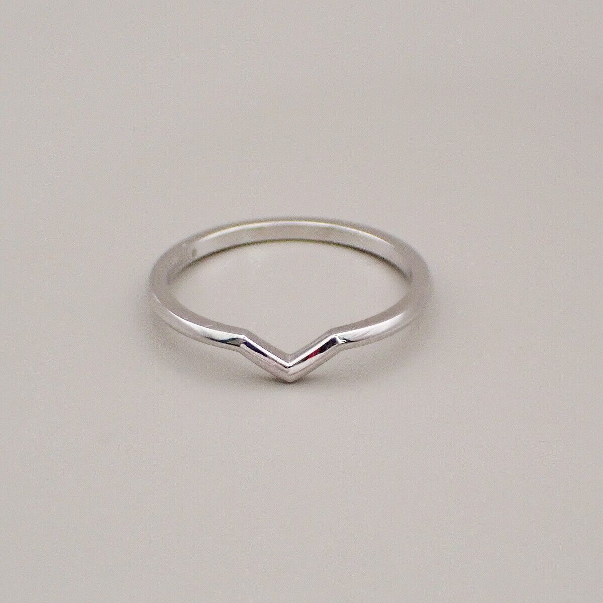 Tiffany & Co. V Band Ring Pair Set Au750 PT950 Size 7.5 8.5 GD Platinum 11RK869