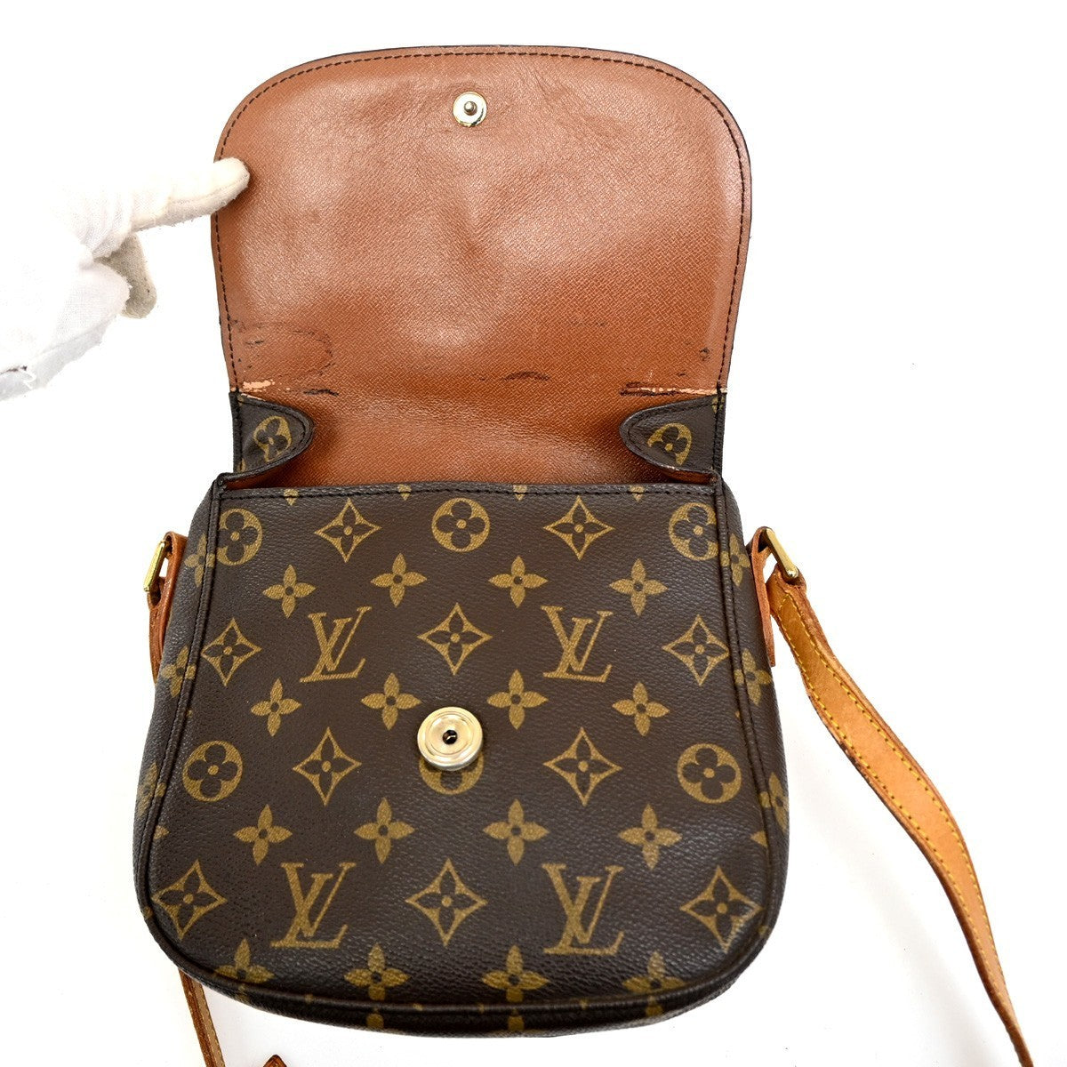 LOUIS VUITTON Saint Cloud MM Shoulder Bag Monogram Leather Brown M51243 31MA062
