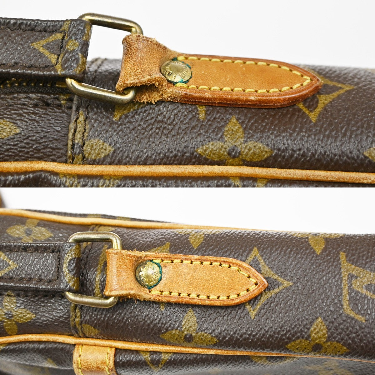LOUIS VUITTON Danube Shoulder Bag Monogram Leather Brown France M45266 65KD159