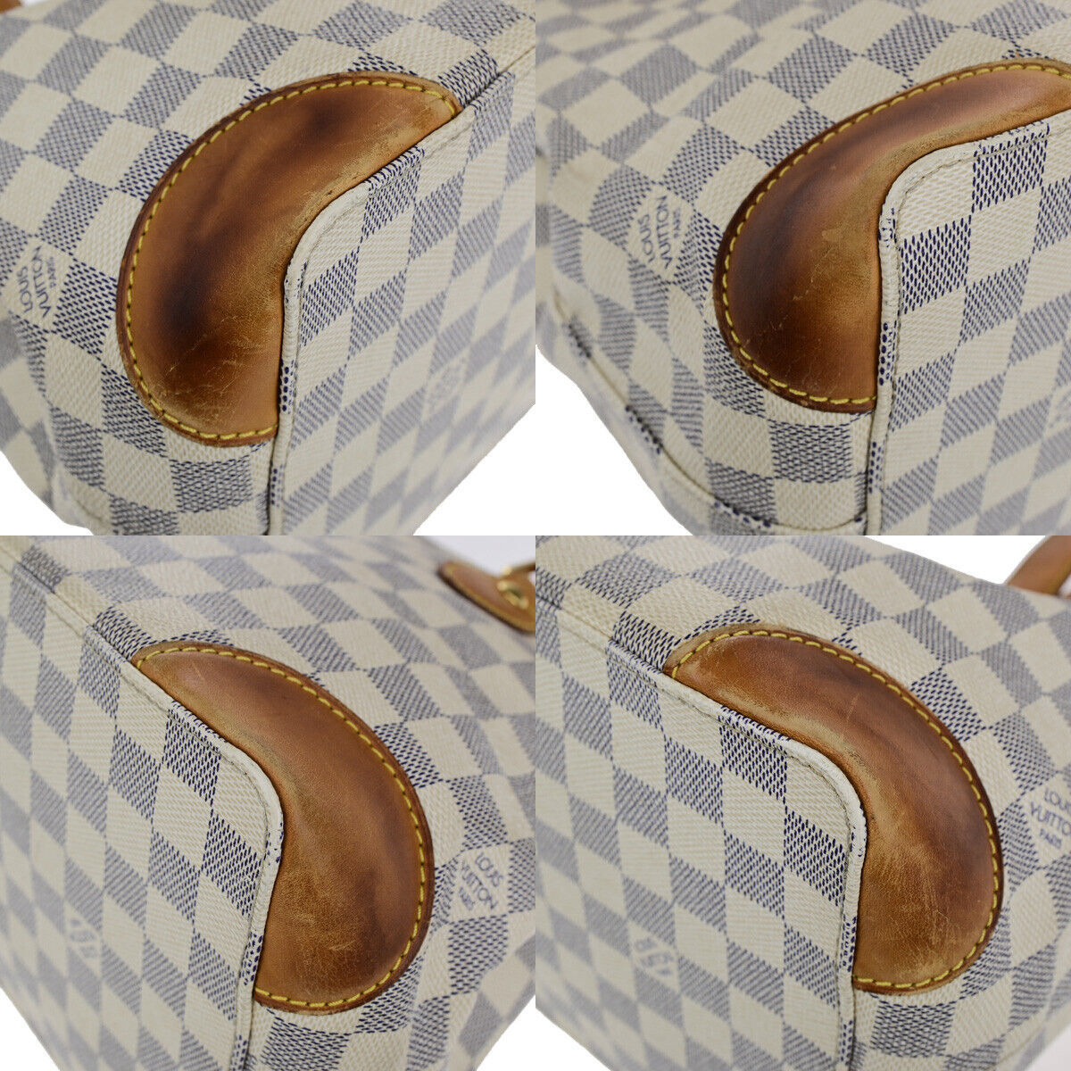 LOUIS VUITTON Hampstead PM Shoulder Bag Damier Azur Leather White N51207 87YF011