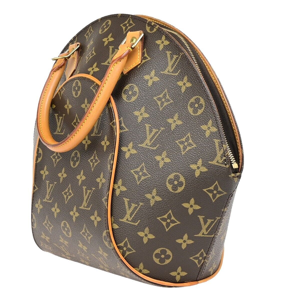LOUIS VUITTON LV Logos Ellipse MM Hand Bag Monogram Leather Brown M51126 23ED078