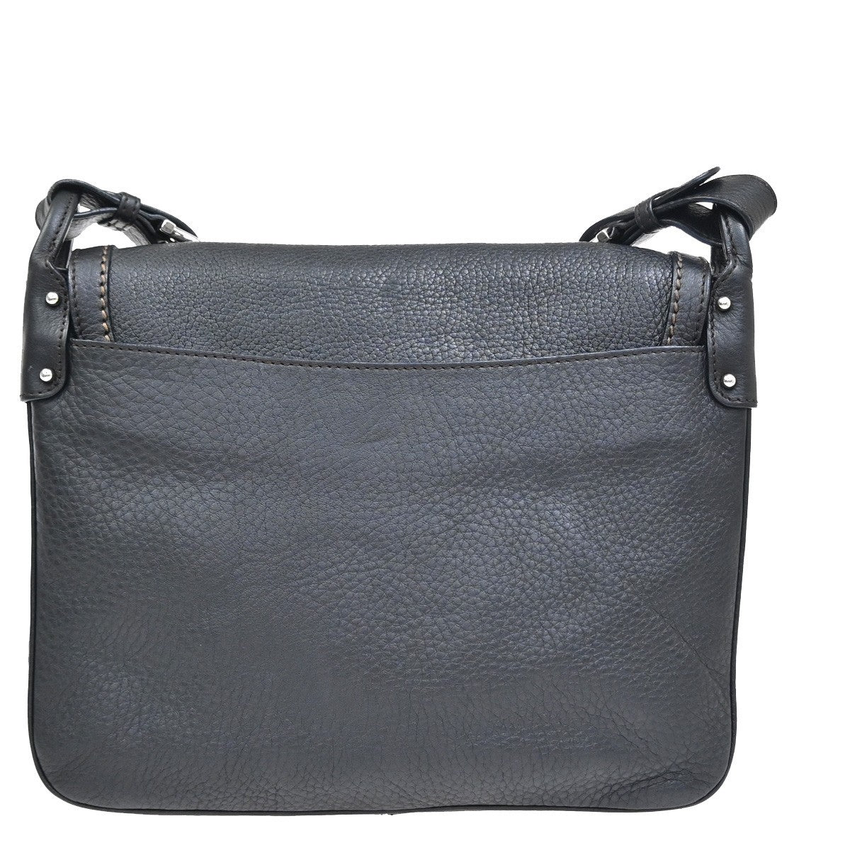 SALVATORE FERRAGAMO Gancini Shoulder Bag Leather Black SHW Italy 34RF978
