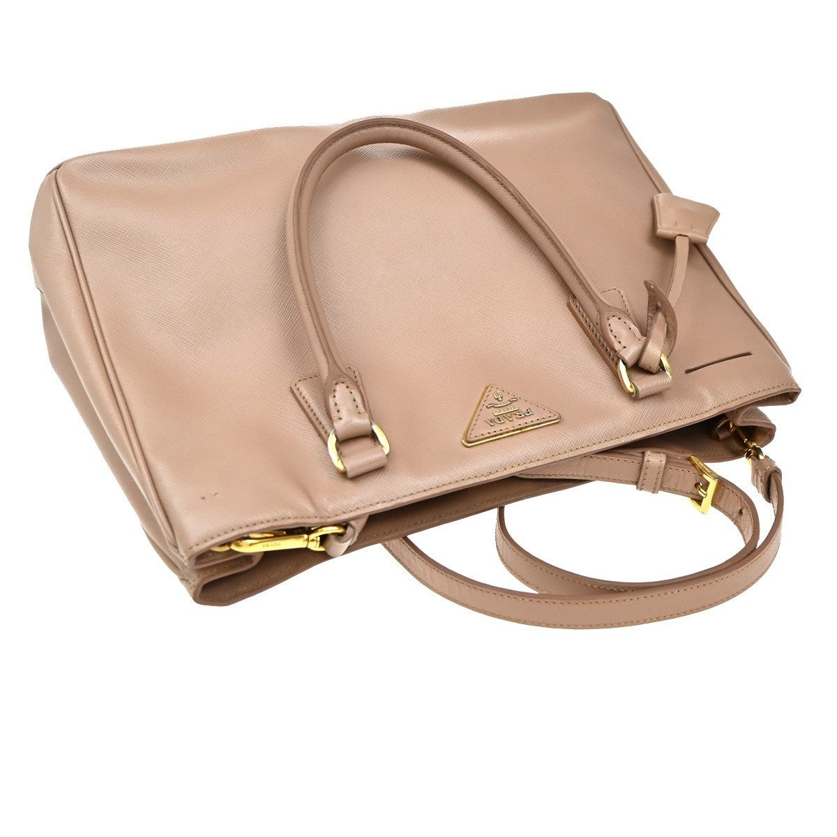 PRADA Logo 2Way Shoulder Hand Bag Saffiano Leather Pink GHW Italy 70EG192