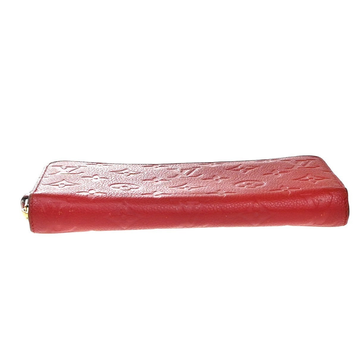 LOUIS VUITTON Logo Long Zippy Wallet Monogram Empreinte Red M63691 31KP278