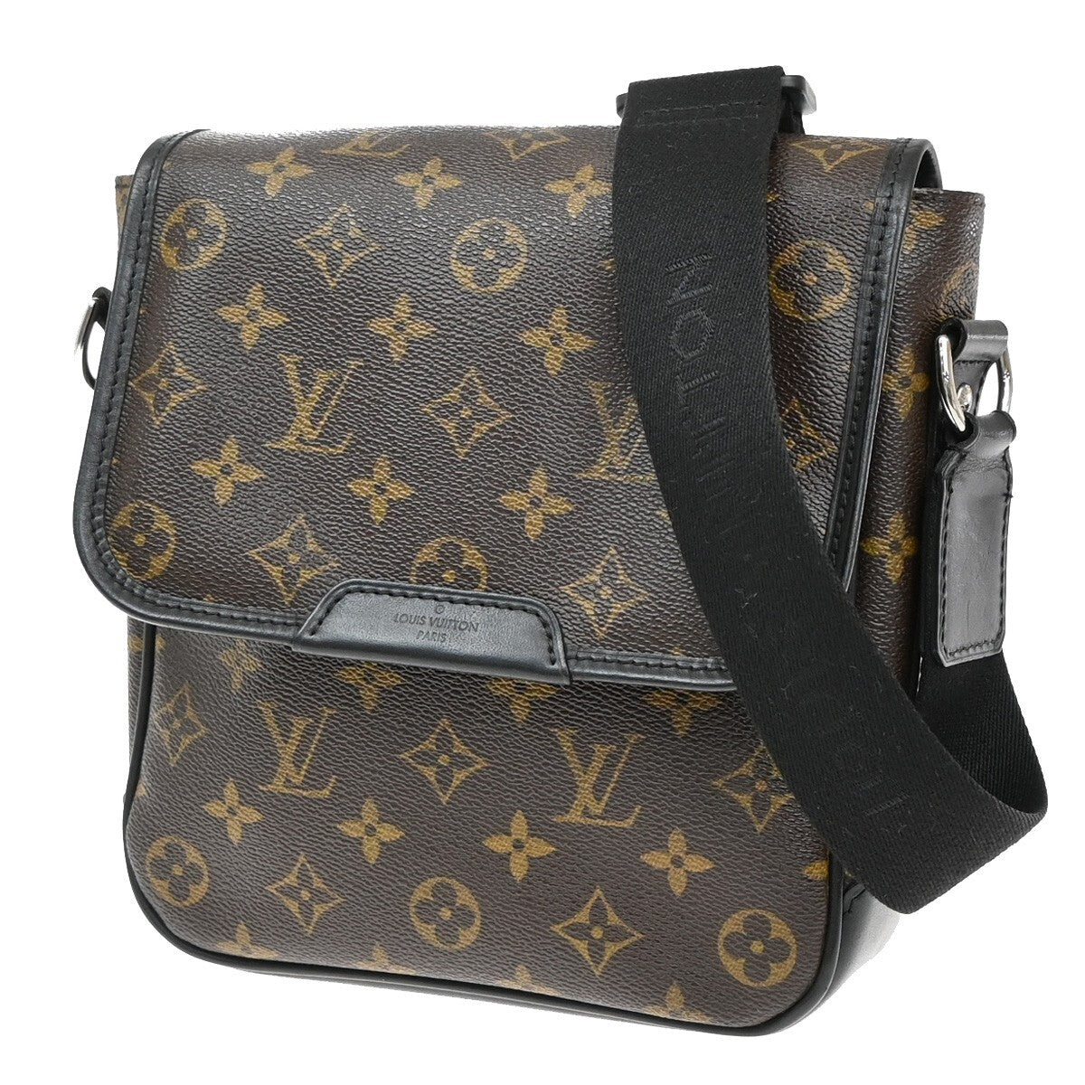 LOUIS VUITTON Bass PM Shoulder Bag Monogram Macassar Brown Black M56717 21EE303