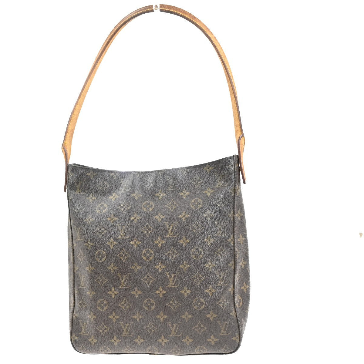 LOUIS VUITTON Logo Looping GM Shoulder Bag Monogram Leather Brown M51145 31MA310