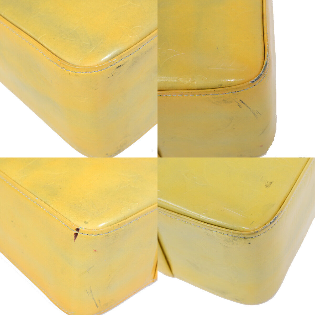 LOUIS VUITTON Columbus Shoulder Bag Monogram Vernis Lime Yellow M91047 60YF141