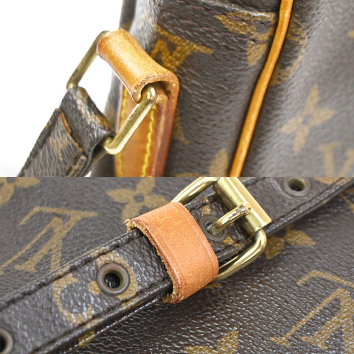 LOUIS VUITTON Danube Shoulder Bag Monogram Leather Brown France M45266 39CA956