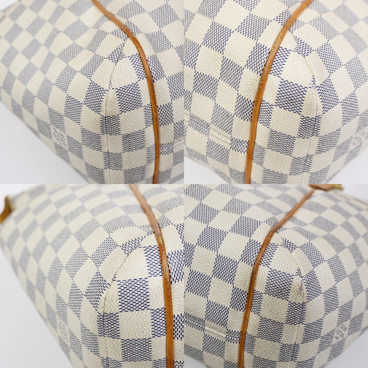 LOUIS VUITTON Totally PM Shoulder Bag Damier Azur Leather White N51261 72ZA257