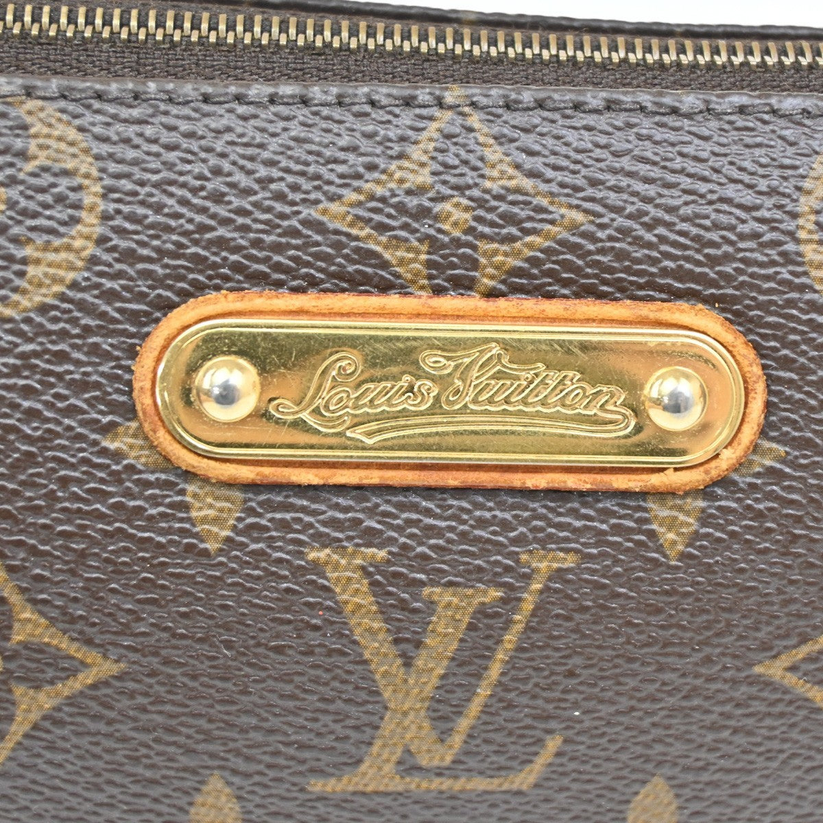 LOUIS VUITTON Logo Eva Chain Shoulder Bag Monogram Leather Brown M95567 16KP046