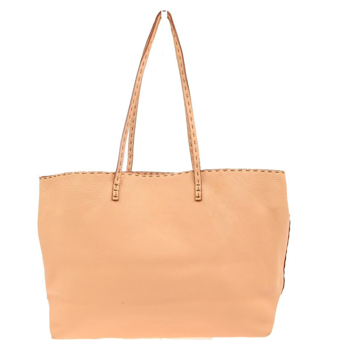 FENDI Selleria Logo Shoulder Tote Hand Bag Charm Leather Orange Italy 87MA291