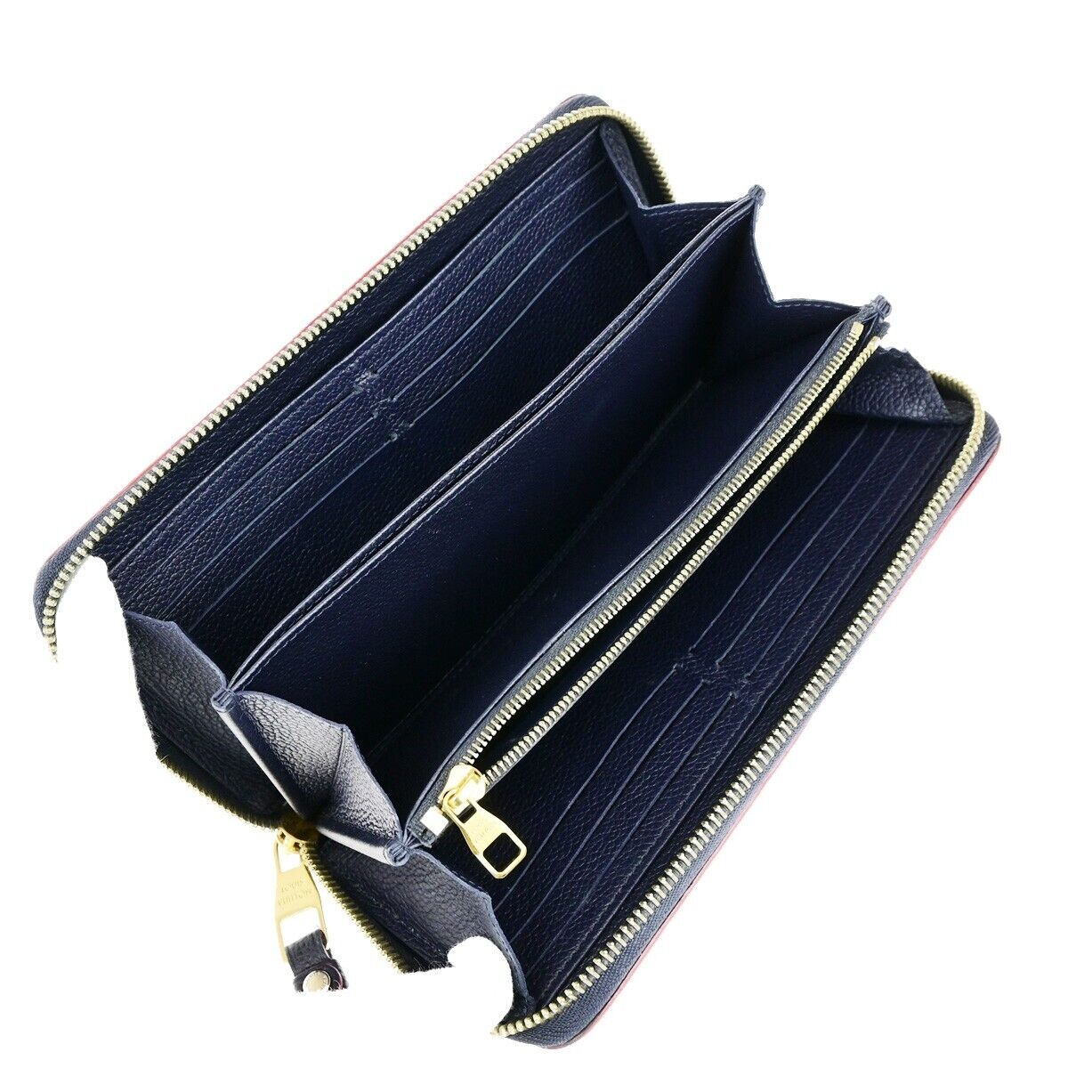 LOUIS VUITTON LV Zippy Long Wallet Monogram Empreinte Navy Blue M62121 73SJ473