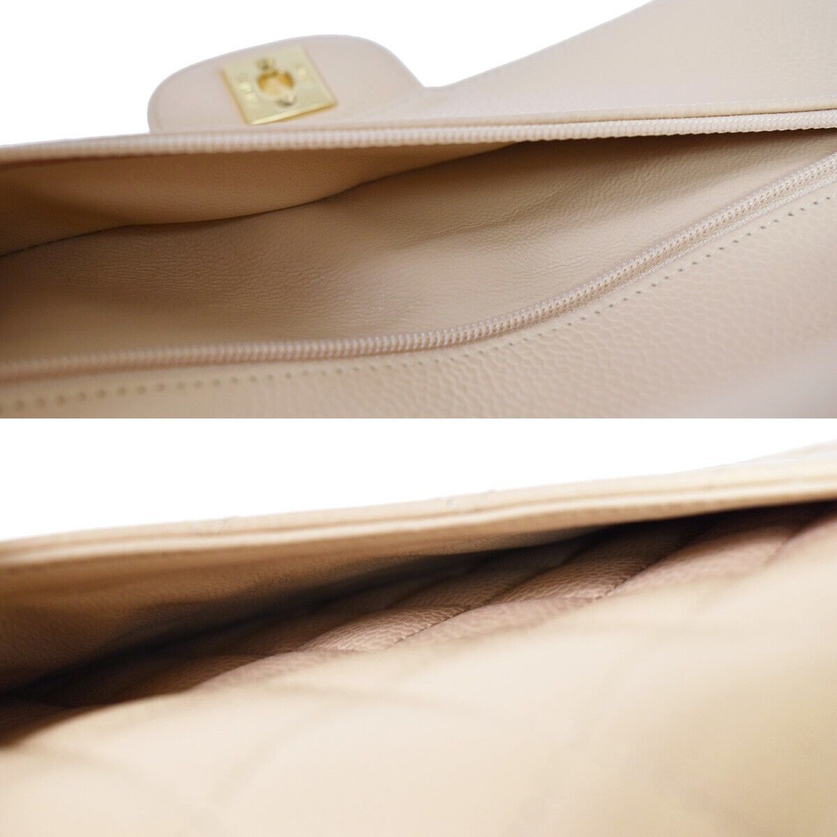 CHANEL CC Matelasse 25 Double Flap Chain Shoulder Bag Caviar Leather 6078LC372