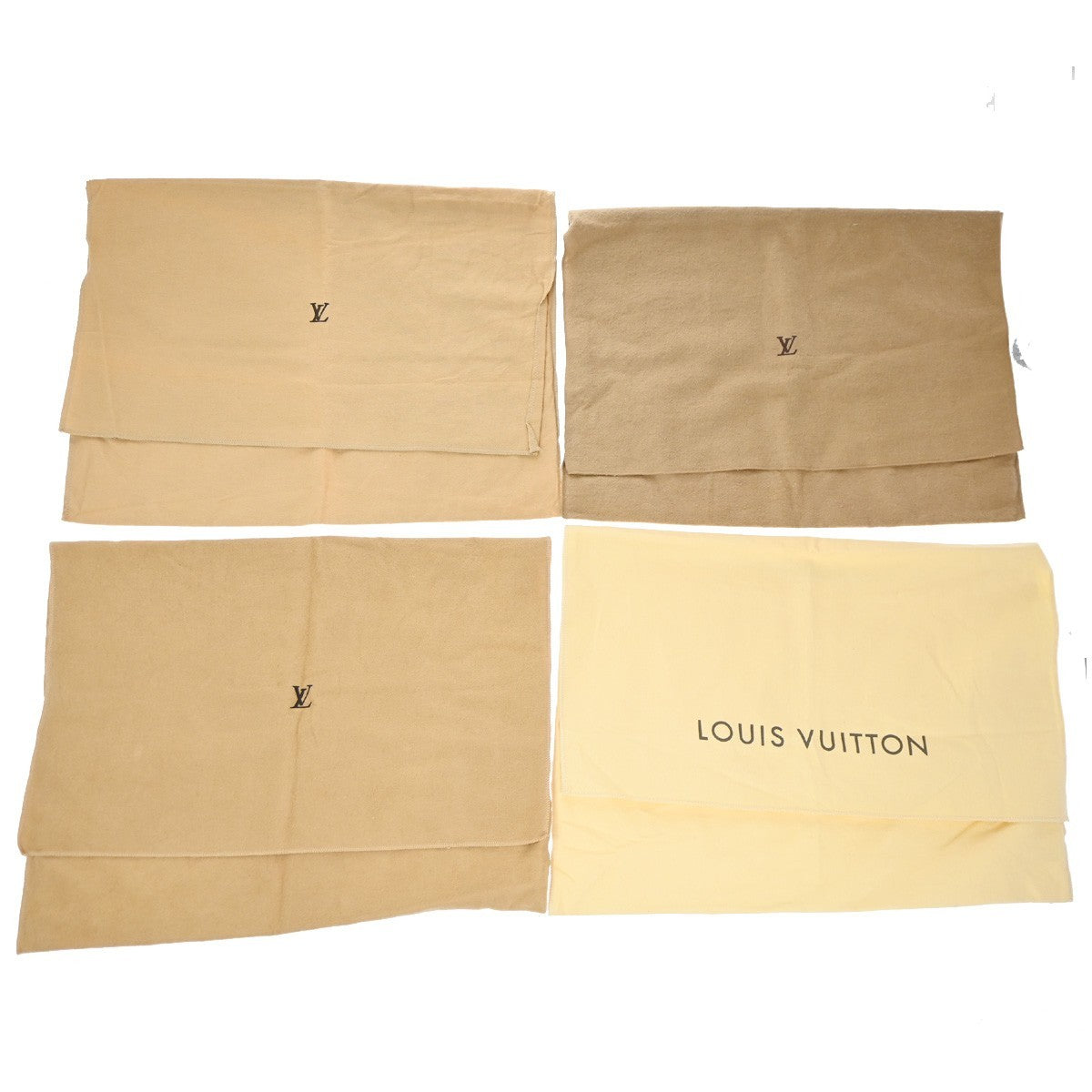 LOUIS VUITTON Logo 20 Set Drawstring Dust Bag Canvas Cotton Beige Brown 63EG382