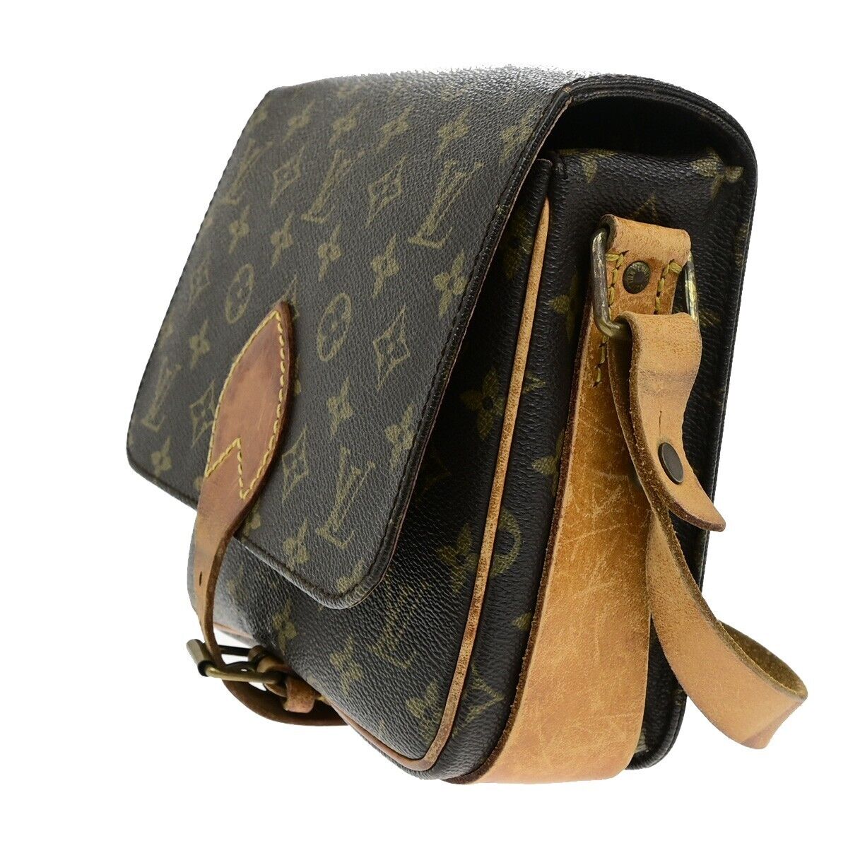 LOUIS VUITTON Cartouchiere MM Shoulder Bag Monogram Leather Brown M51253 33ED897