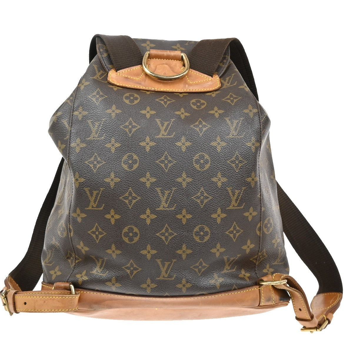LOUIS VUITTON Montsouris GM Backpack Bag Monogram Leather Brown M51135 71KB593