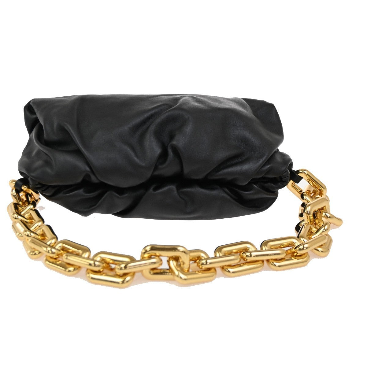 BOTTEGA VENETA The Chain Pouch Shoulder Bag Leather Black GHW Italy 50RL651