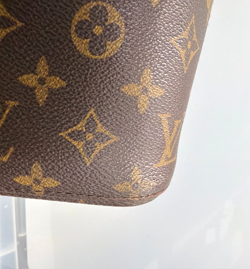 LOUIS VUITTON Logo Luco Shoulder Tote Bag Monogram Leather Brown M51155 72YJ232