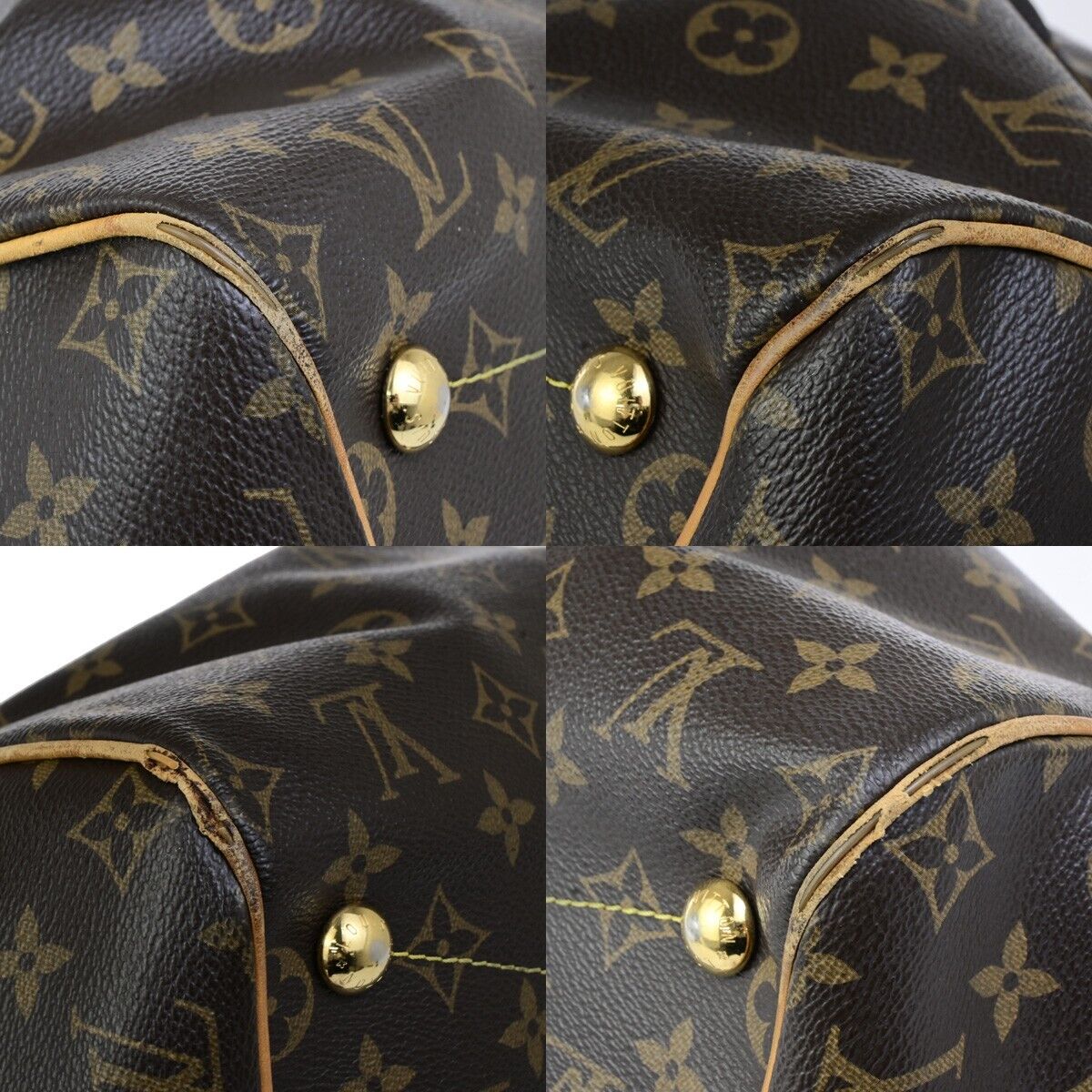 LOUIS VUITTON LV Tivoli GM Shoulder Bag Monogram Leather Brown M40144 34ED314