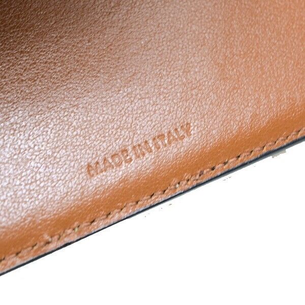CELINE Logo Macadam Pattern Bifold Wallet PVC Leather Brown Italy 68FB093