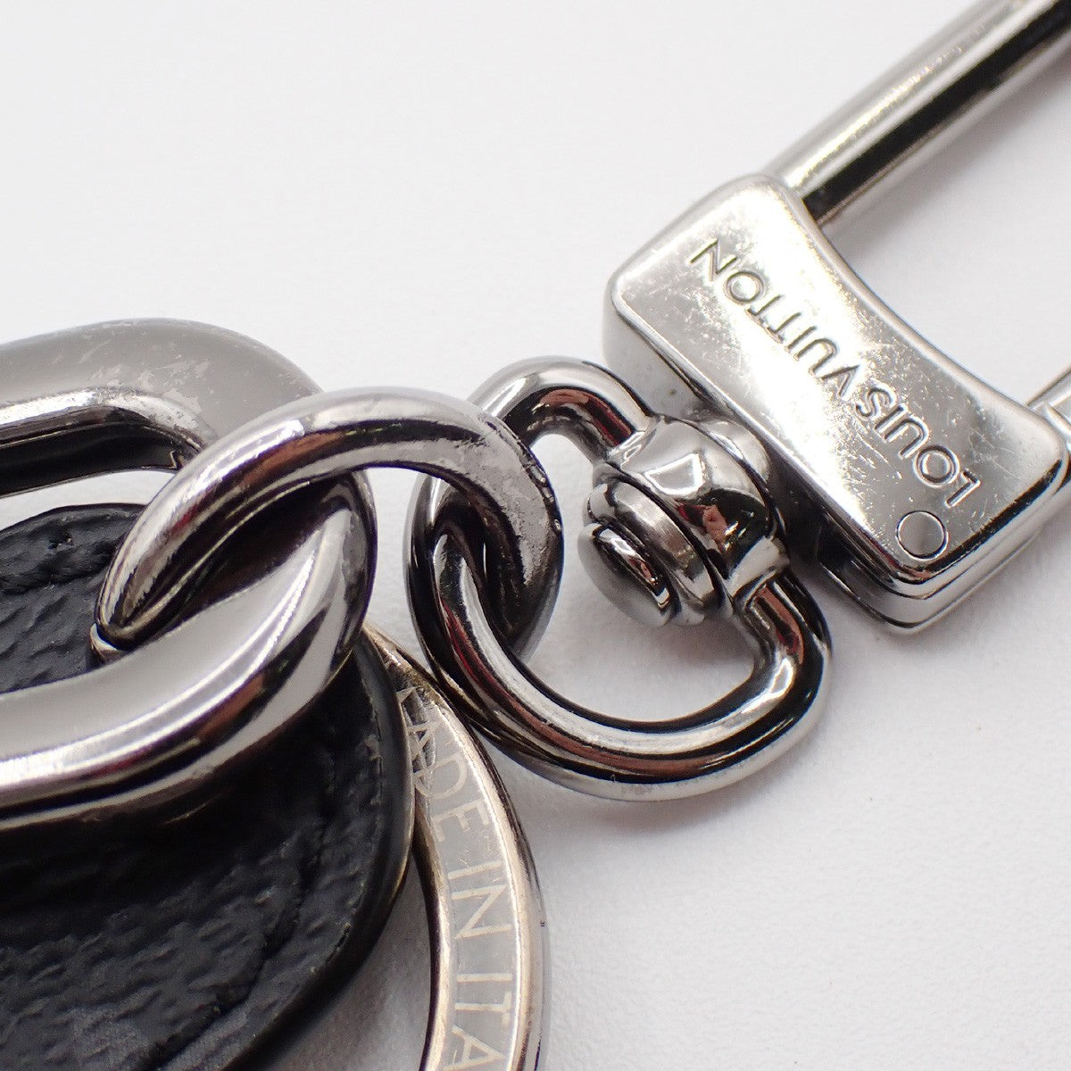 LOUIS VUITTON Porete Cles Key Chain Monogram Eclipse Black SHW M00927 67KP056