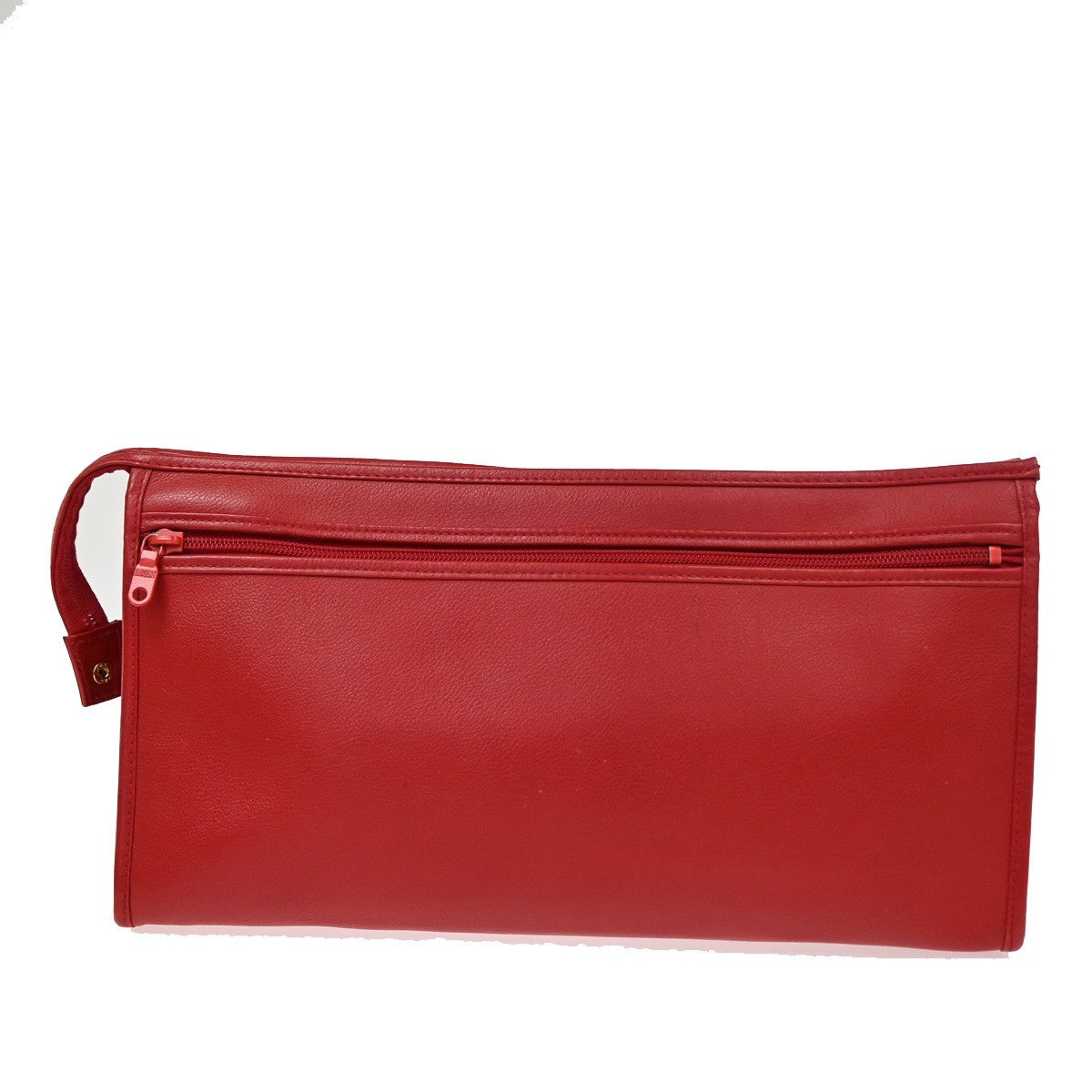SAINT LAURENT YSL Plate Logo Clutch Bag Red GHW 08TA670
