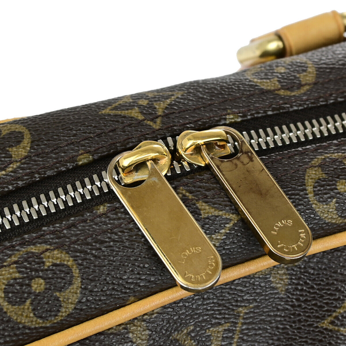LOUIS VUITTON Manhattan PM Hand Bag Monogram Leather Brown Gold M40026 85YG724