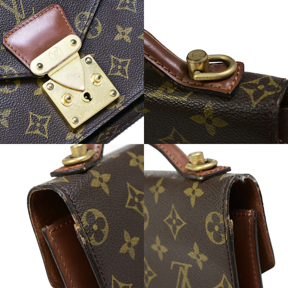 LOUIS VUITTON Monceau 26 2Way Shoulder Hand Bag Monogram Leather M51187 37EB558