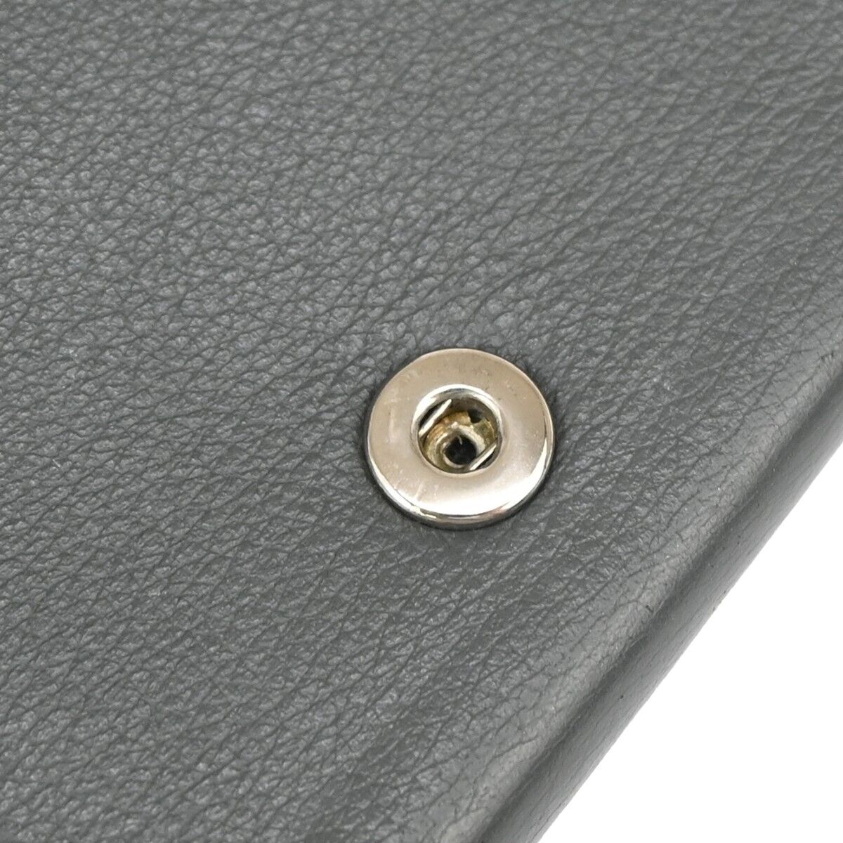 BALENCIAGA Paper Mini Trifold Wallet Purse Leather Gray Silver Italy 09DA072