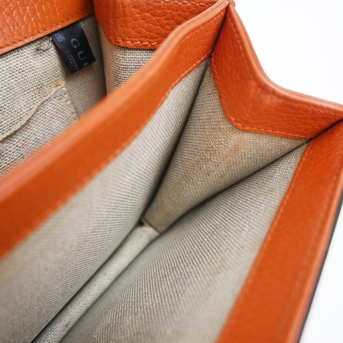 GUCCI Logo Interlocking G Mini Chain Shoulder Bag Leather Orange GHW 90KP377