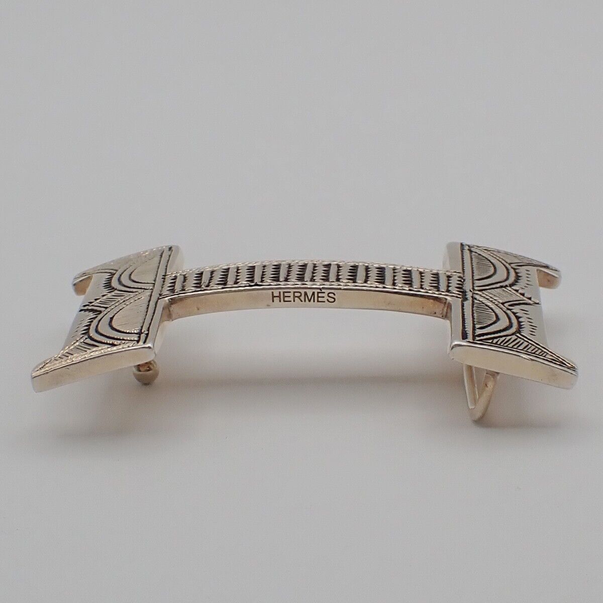 HERMES Logo Touareg Belt Buckle Ag925 Silver Accessory 19RK947