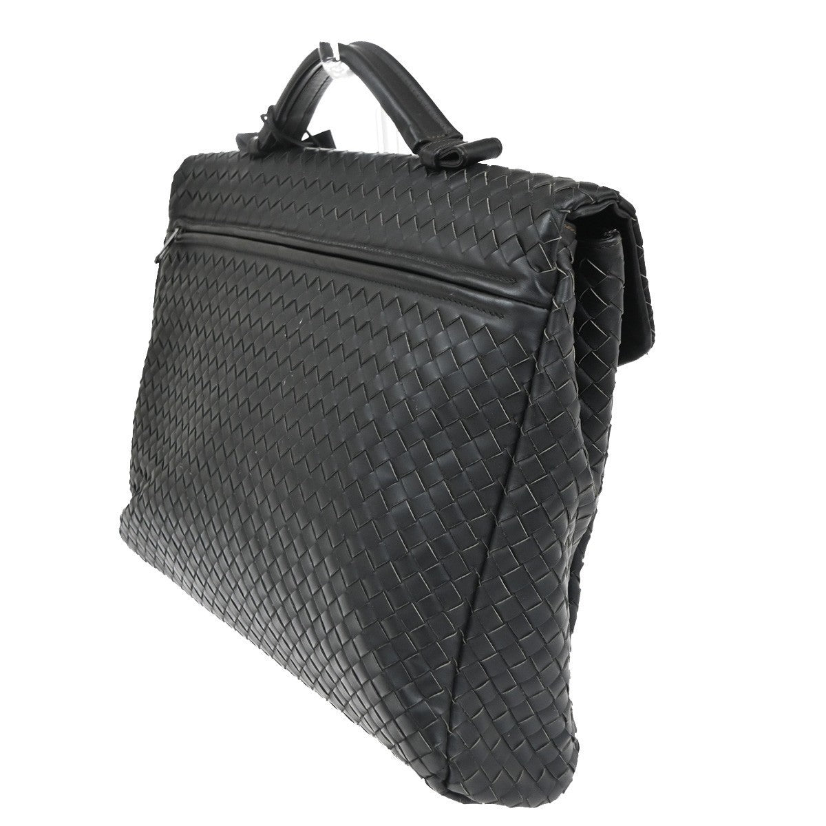 BOTTEGA VENETA Logo Intrecciato Briefcase Hand Bag Leather BK Italy SHW 79TA708