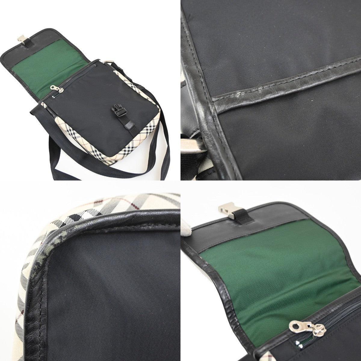 BURBERRY Black Label Crossbody Shoulder Bag House Check Nylon SHW 61DA137