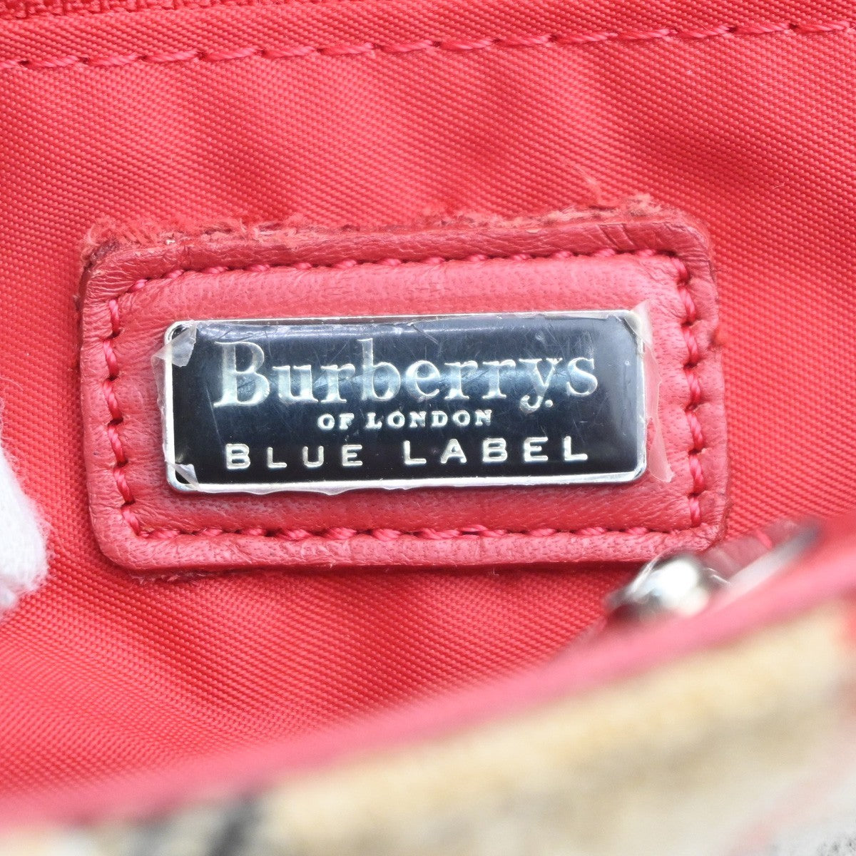 Burberrys Blue Label Nova Check Hand Tote Bag Wool Leather Beige Japan 62MA153