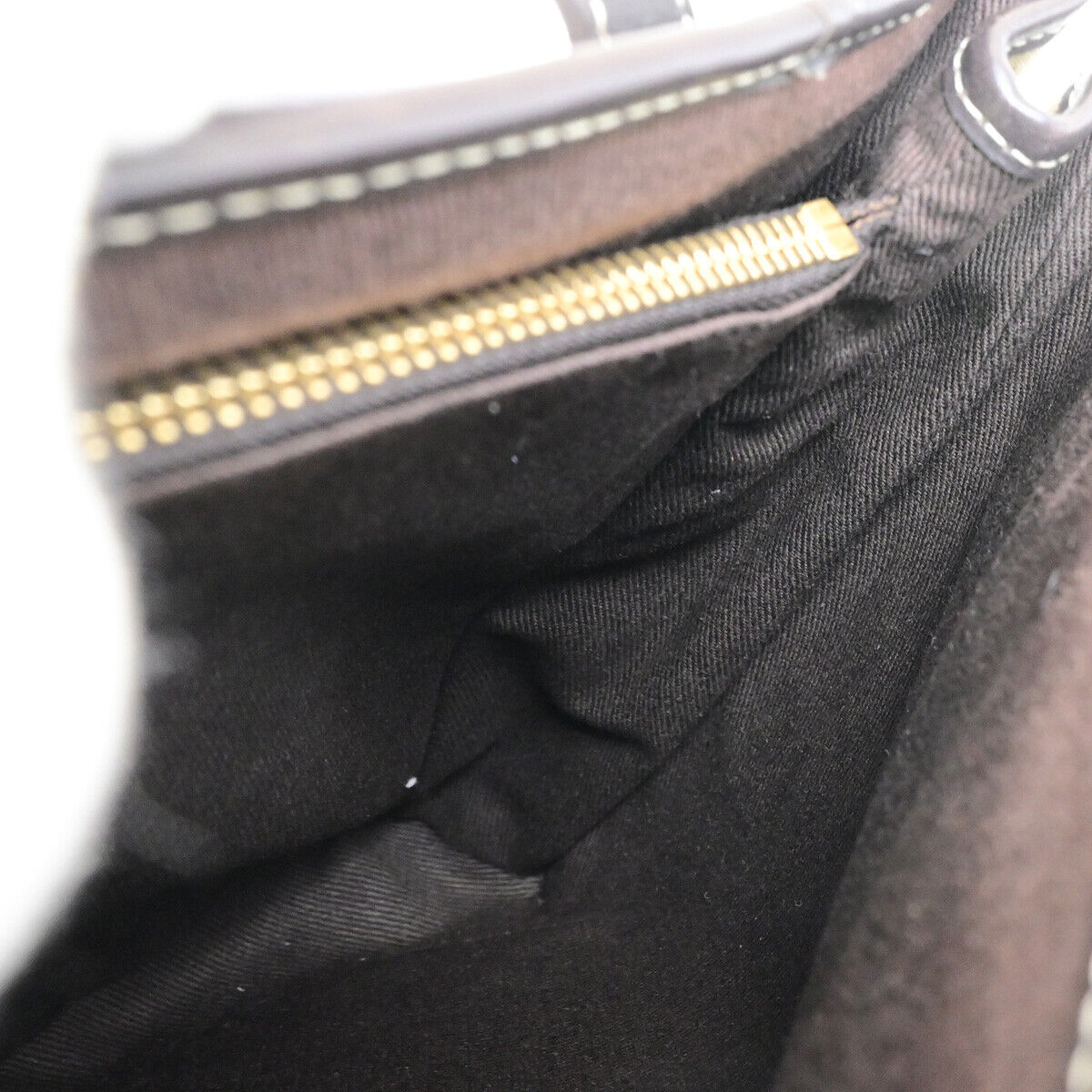 CELINE Logo Macadam Pattern Shoulder Tote Bag Canvas Leather Brown GHW 30SJ476