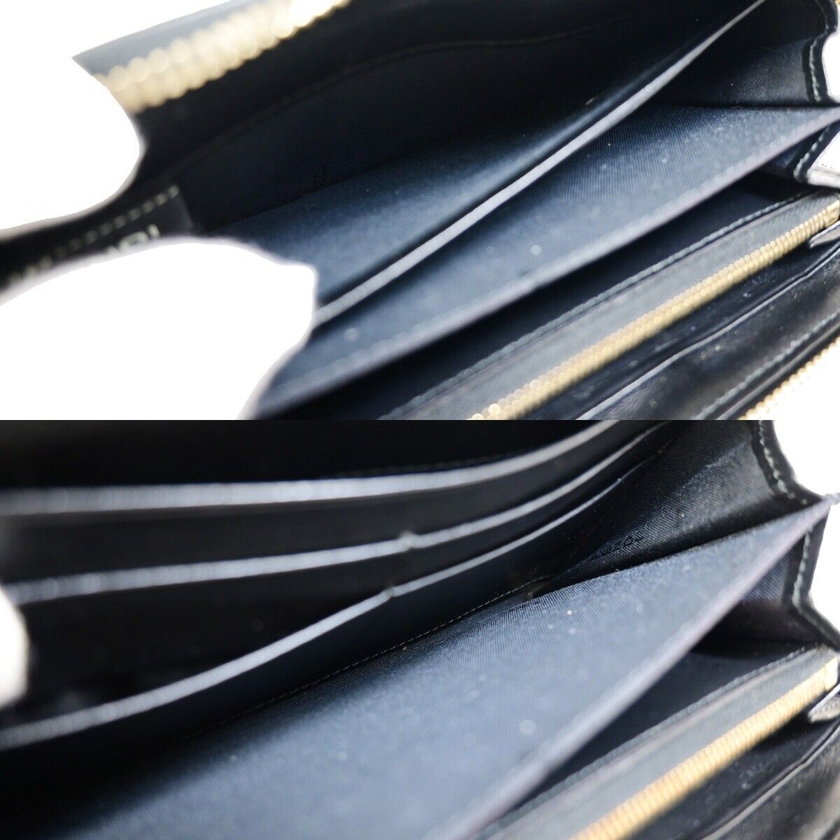 FENDI By The Way Logo Long Zip Around Wallet Purse Leather Black Italy 67EB039