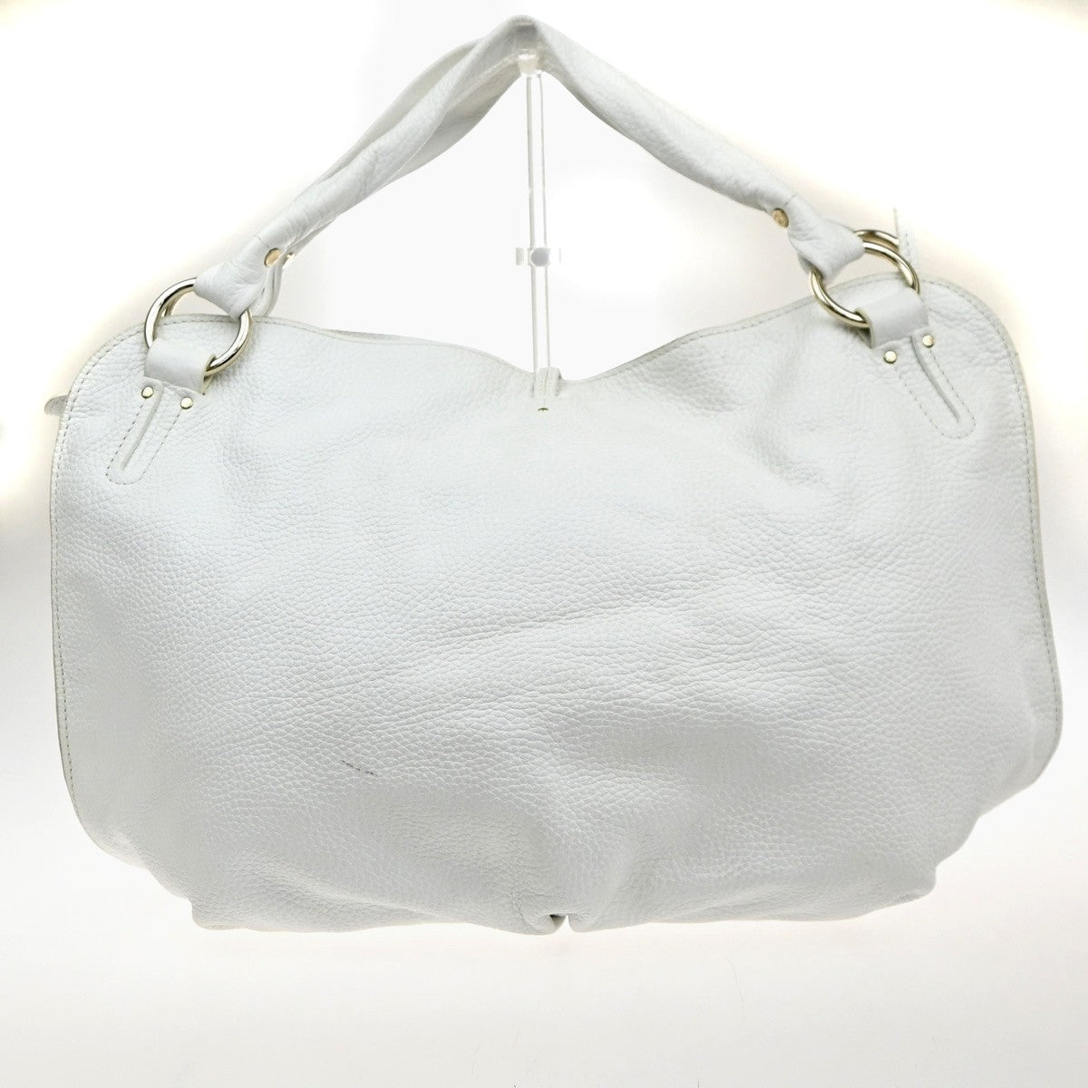 CELINE Logo Bittersweet Shoulder Hand Bag Leather White SHW Italy 32YJ135